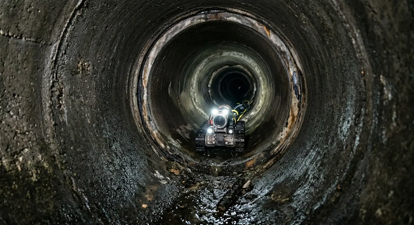 Robotic sewer camera inspecting pipe interior for Sewer Line Cleaning in Bithlo